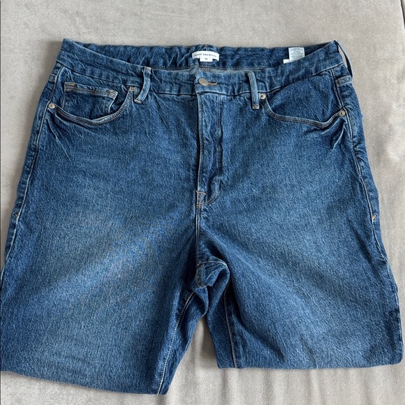 Good American Deep Blue High Rise Straight Jeans - Picture 3 of 5